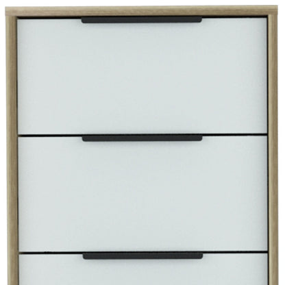 18" Brown And White Five Drawer Chest