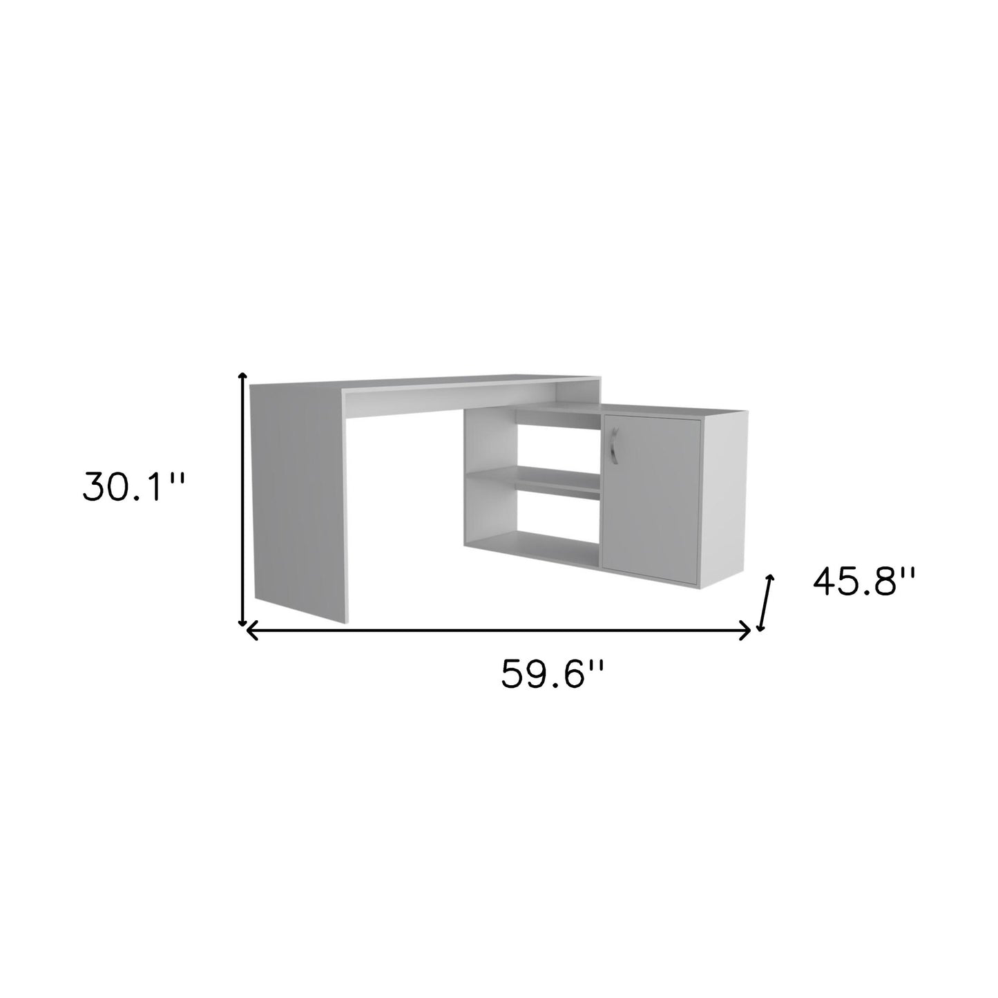 60" White L Shape Computer Desk