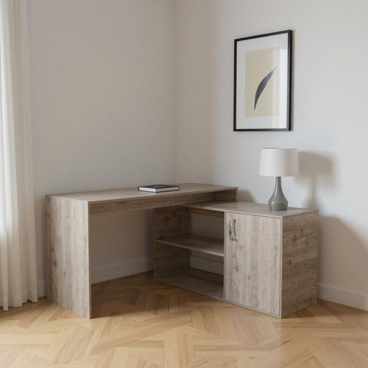 60" Light Gray L Shape Computer Desk