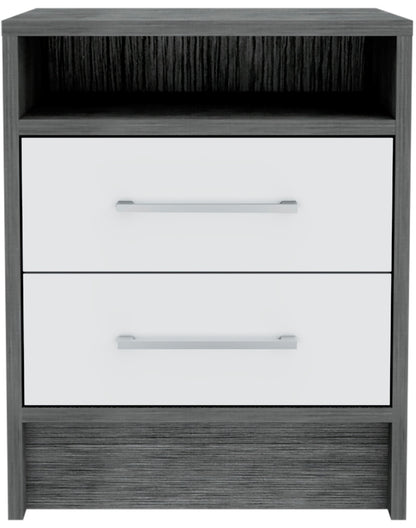 20" Wood Two Drawer Nightstand