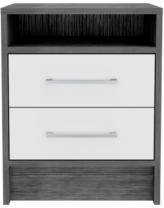 20" Wood Two Drawer Nightstand
