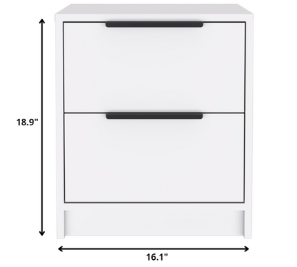 19" Wood Two Drawer Nightstand