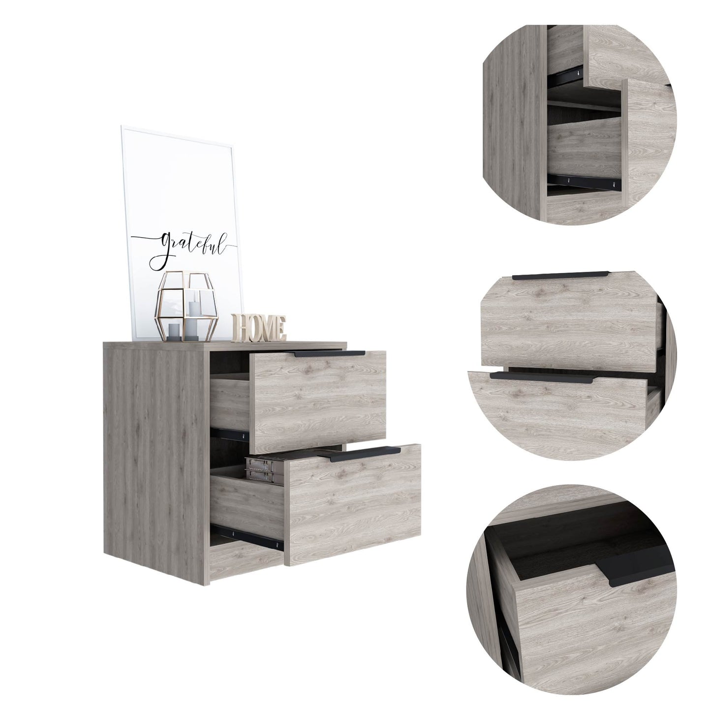19" Wood One Drawer Nightstand