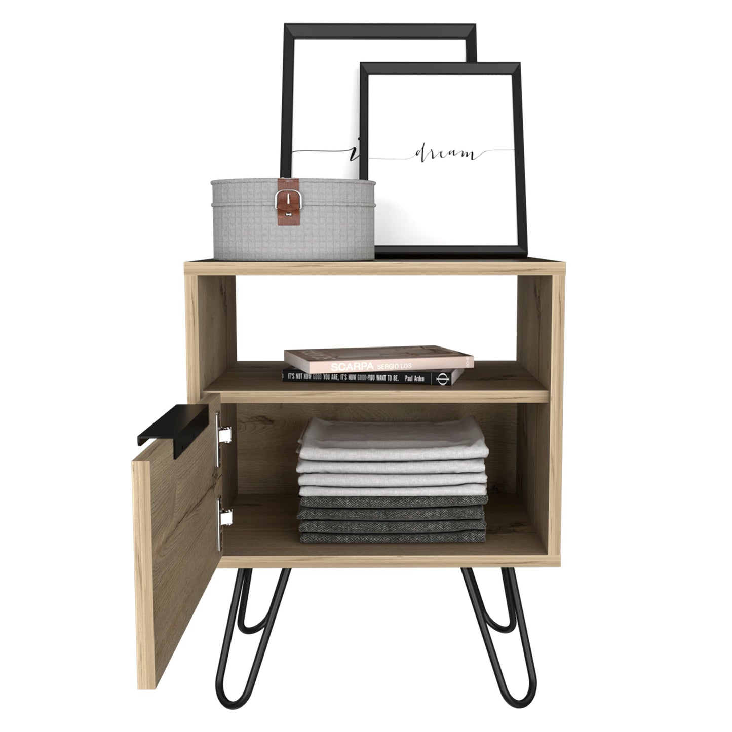 22" Oak Wood Nightstand