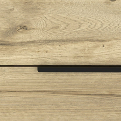 22" Oak Wood Two Drawer Nightstand