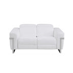 Three Piece White Italian Leather Six Person Seating Set