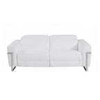Three Piece White Italian Leather Six Person Seating Set