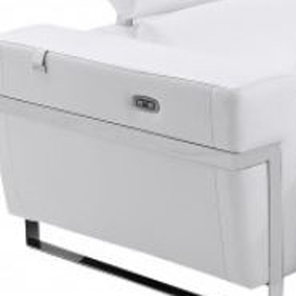 Three Piece White Italian Leather Six Person Seating Set