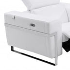 Three Piece White Italian Leather Six Person Seating Set