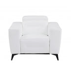 Three Piece White Italian Leather Six Person Seating Set