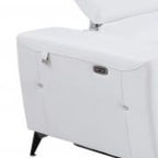 Three Piece White Italian Leather Six Person Seating Set