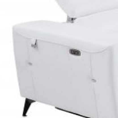 Three Piece White Italian Leather Six Person Seating Set