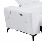 Three Piece White Italian Leather Six Person Seating Set