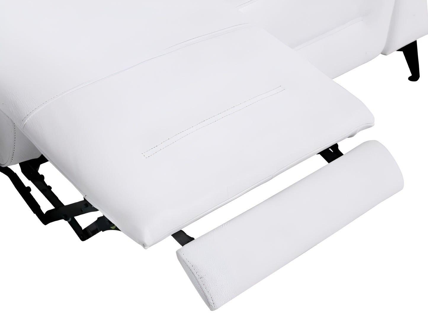 Two Piece White Italian Leather Five Person Seating Set