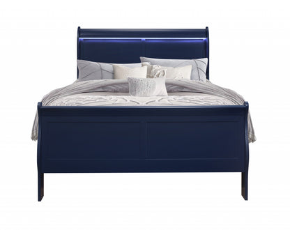Blue King Bed Frame With No