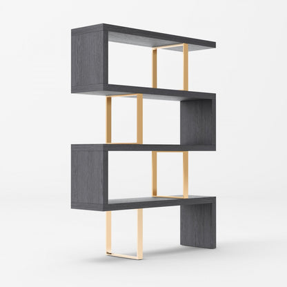 Gold And Gray Four Tier Bookcase