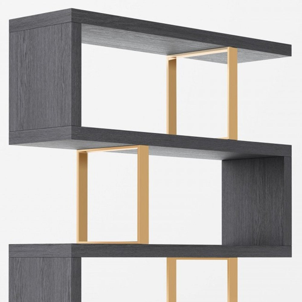 Gold And Gray Four Tier Bookcase