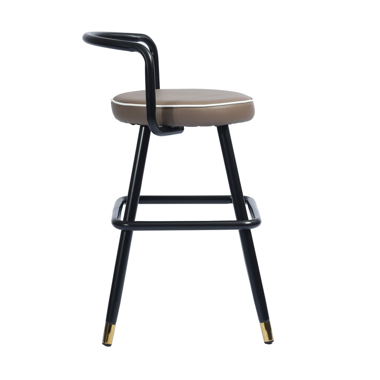 Set of Two 24" Black Steel Low Back Counter Height Bar Chairs
