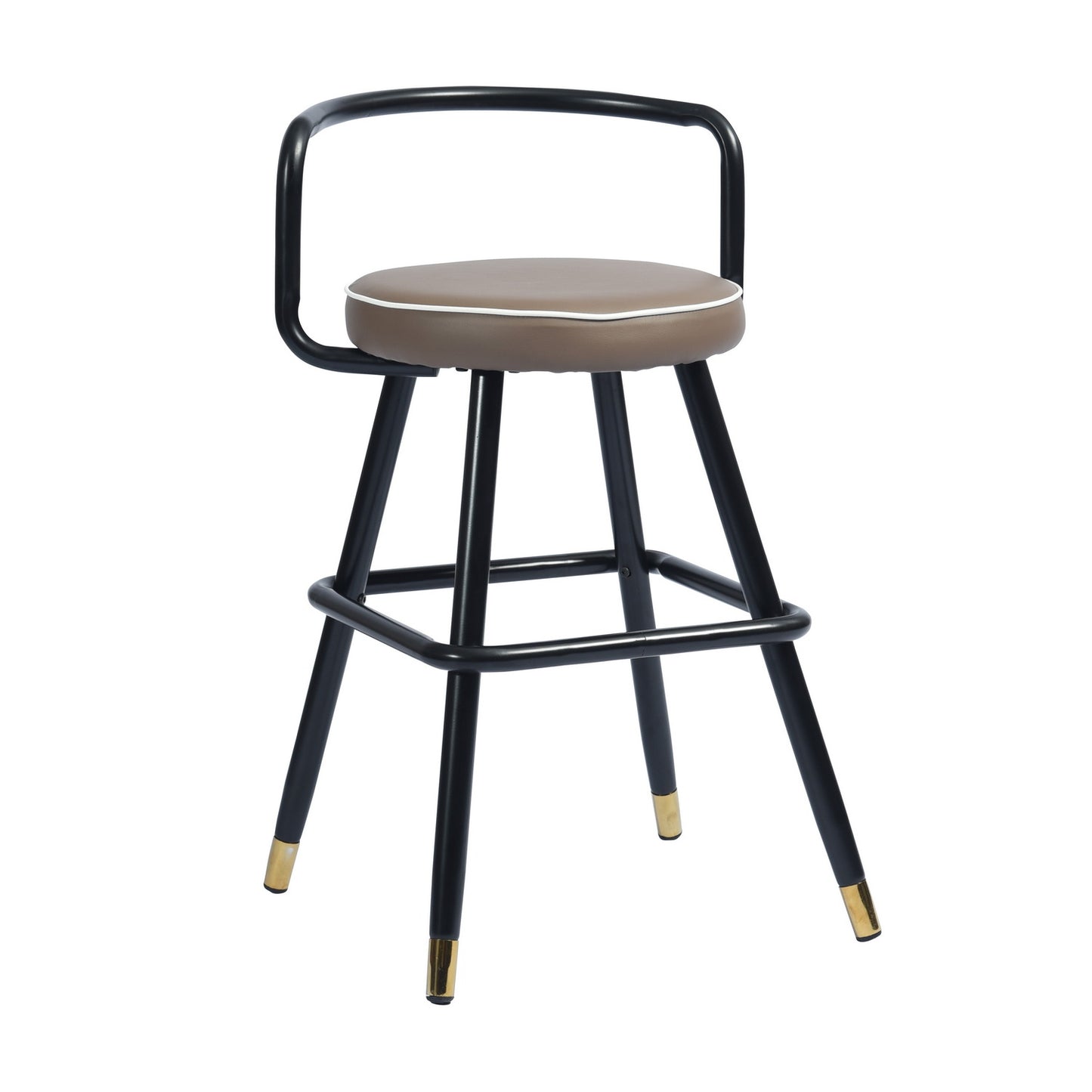 Set of Two 24" Black Steel Low Back Counter Height Bar Chairs
