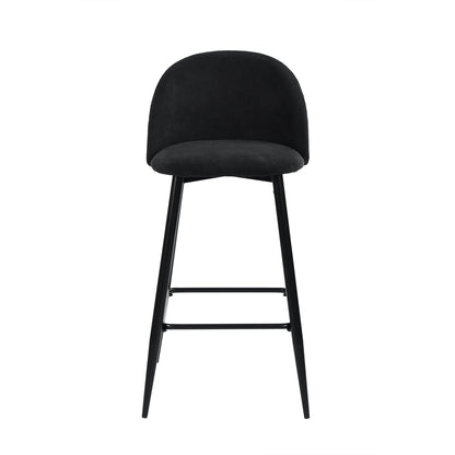 Set of Two 26" Blue And Black Steel Low Back Counter Height Bar Chairs