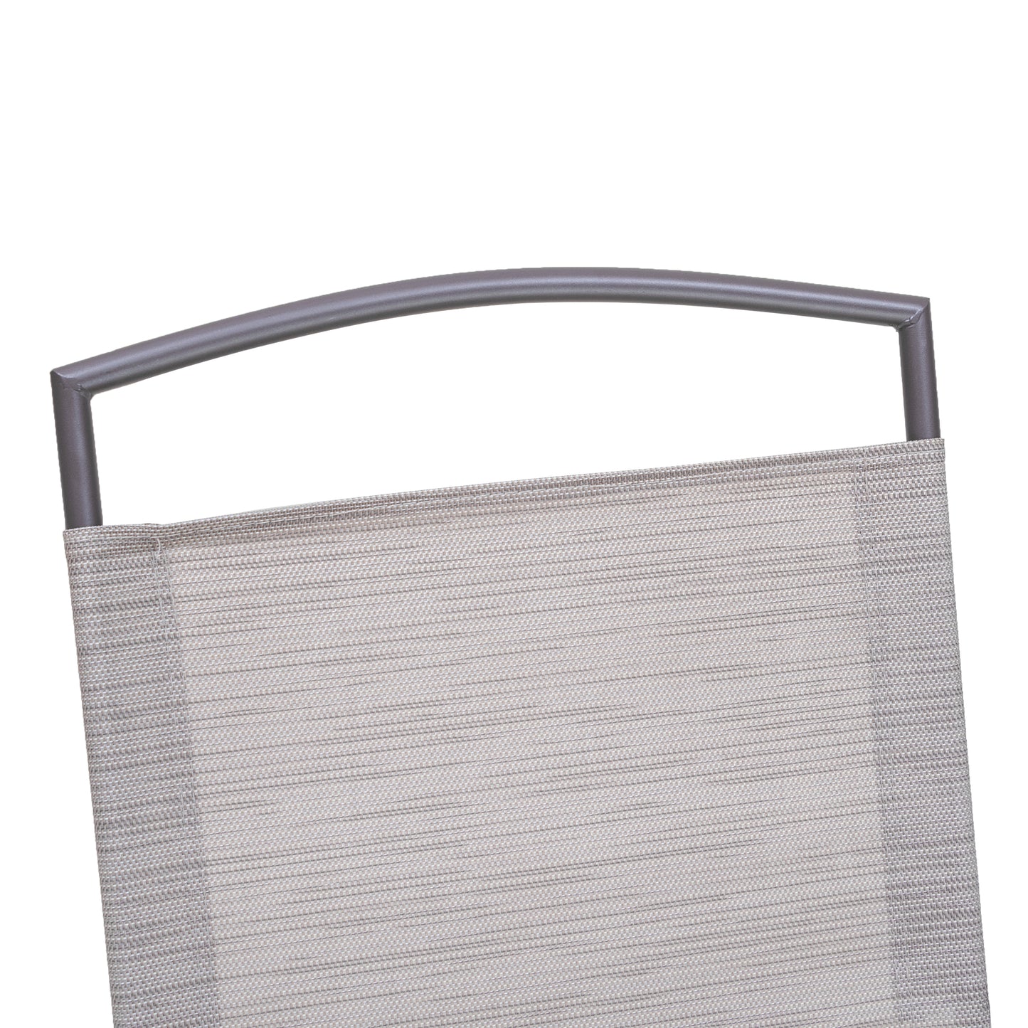 Set of Four 35" Brown Steel Sling Outdoor Folding Arm Chairs