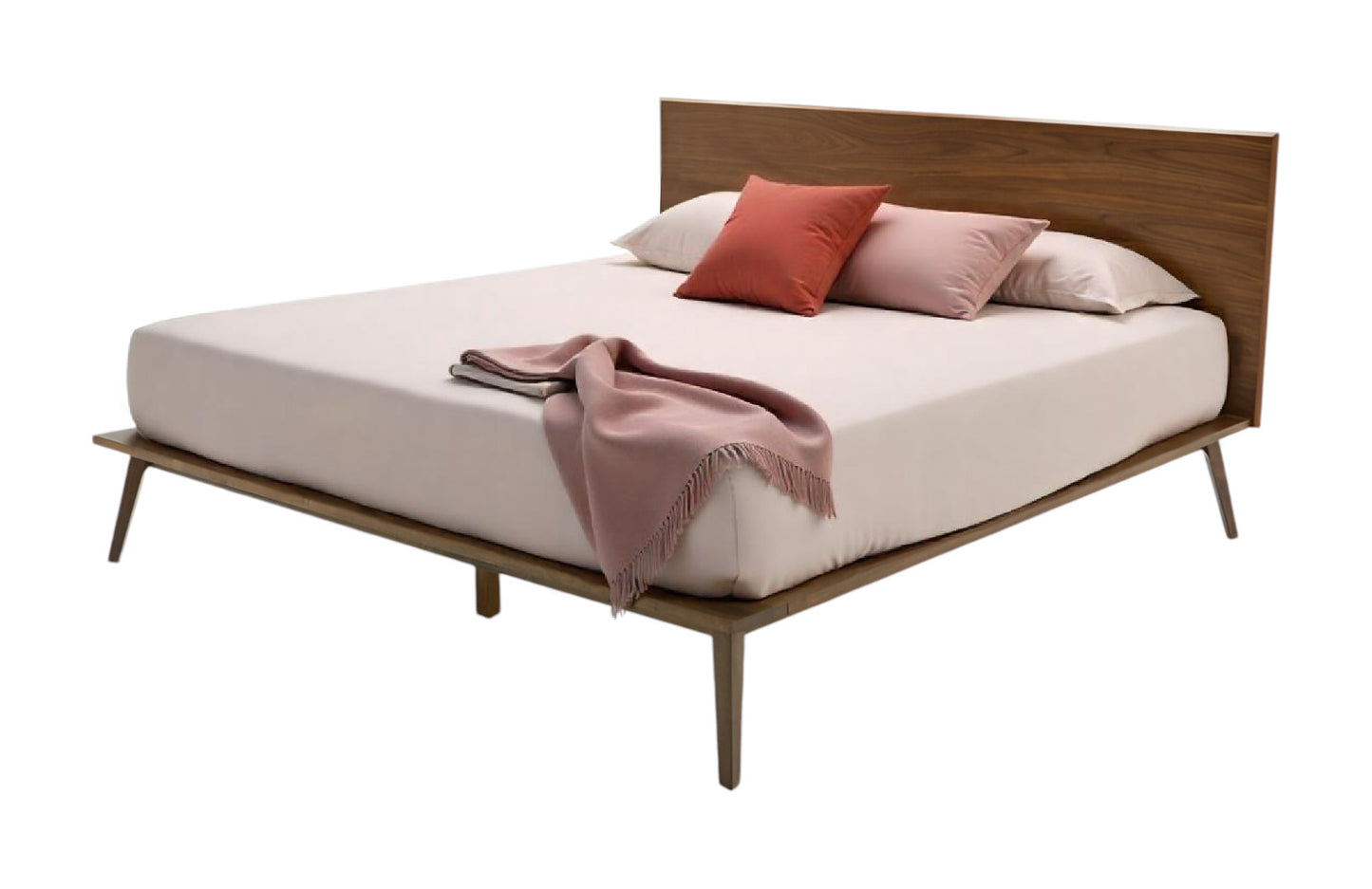Brown Wood King Bed Frame