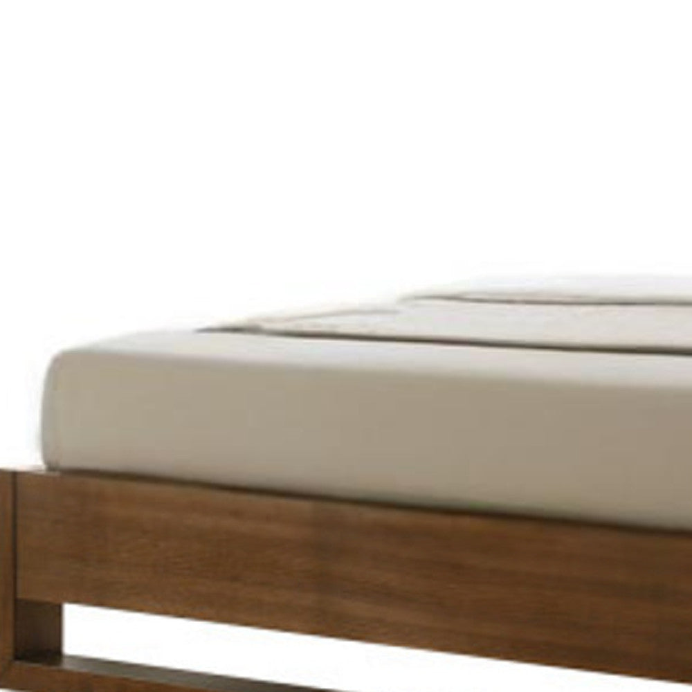 Brown Wood King Bed Frame