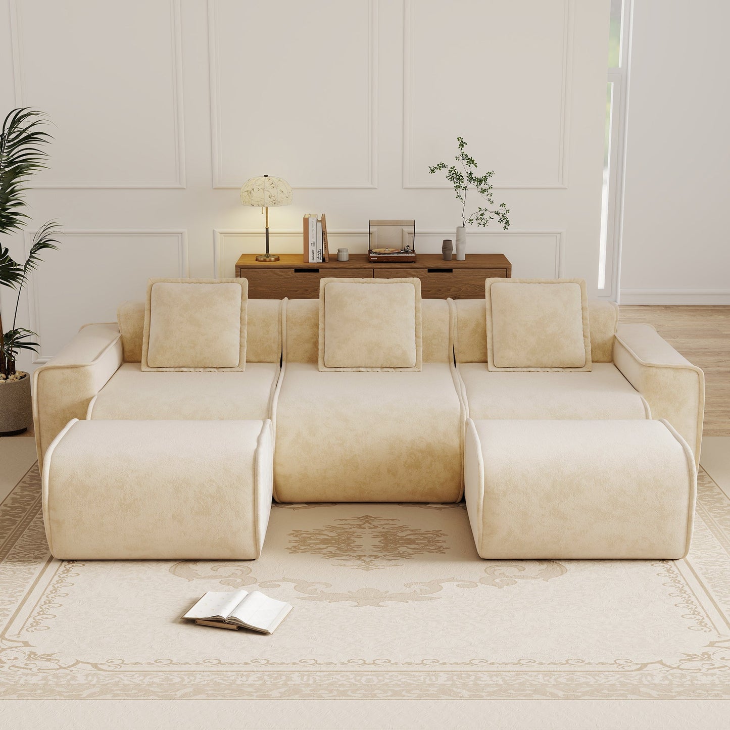 Streamlined Design Modular 3 Seat U Shape Sectional Sofa