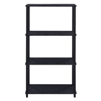 44" Black Metal and Wood Four Tier Etagere Bookcase