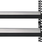 48" Black And Natural Metal and Wood Adjustable Four Tier Bookcase