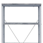 54" Gray And Silver Metal and Wood Four Tier Etagere Bookcase