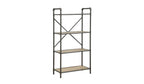 49" Gray Brown Metal Four Tier Etagere Bookcase