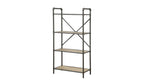 49" Gray Brown Metal Four Tier Etagere Bookcase