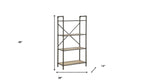 49" Gray Brown Metal Four Tier Etagere Bookcase
