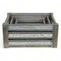 Set of Three Gray Solid Wood And Metal Crate