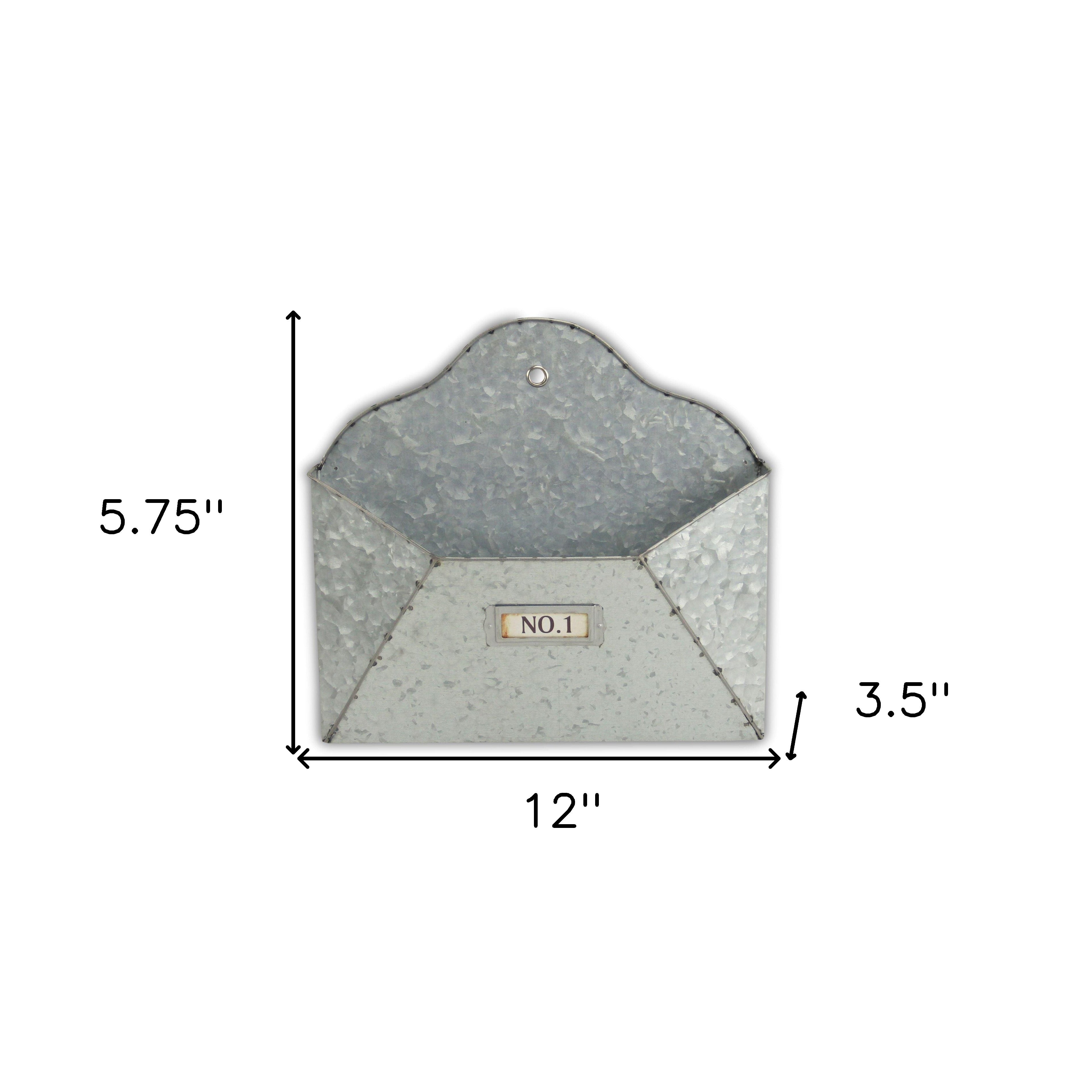 12" Gray Metal Paper Organizer