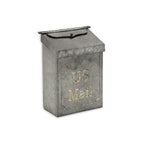 9" Gray Metal Paper Organizer With Lid