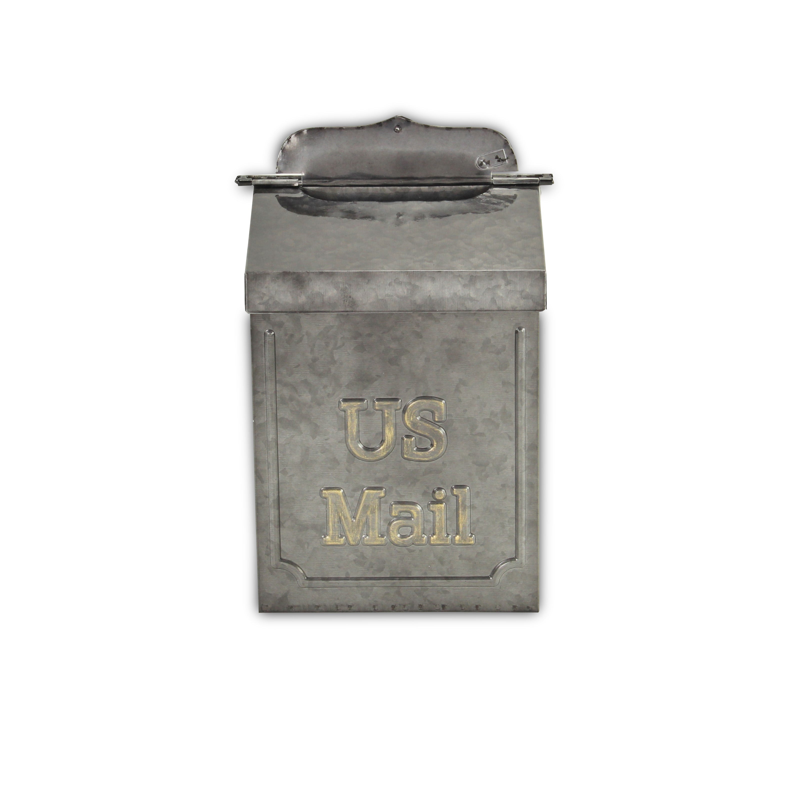 9" Gray Metal Paper Organizer With Lid