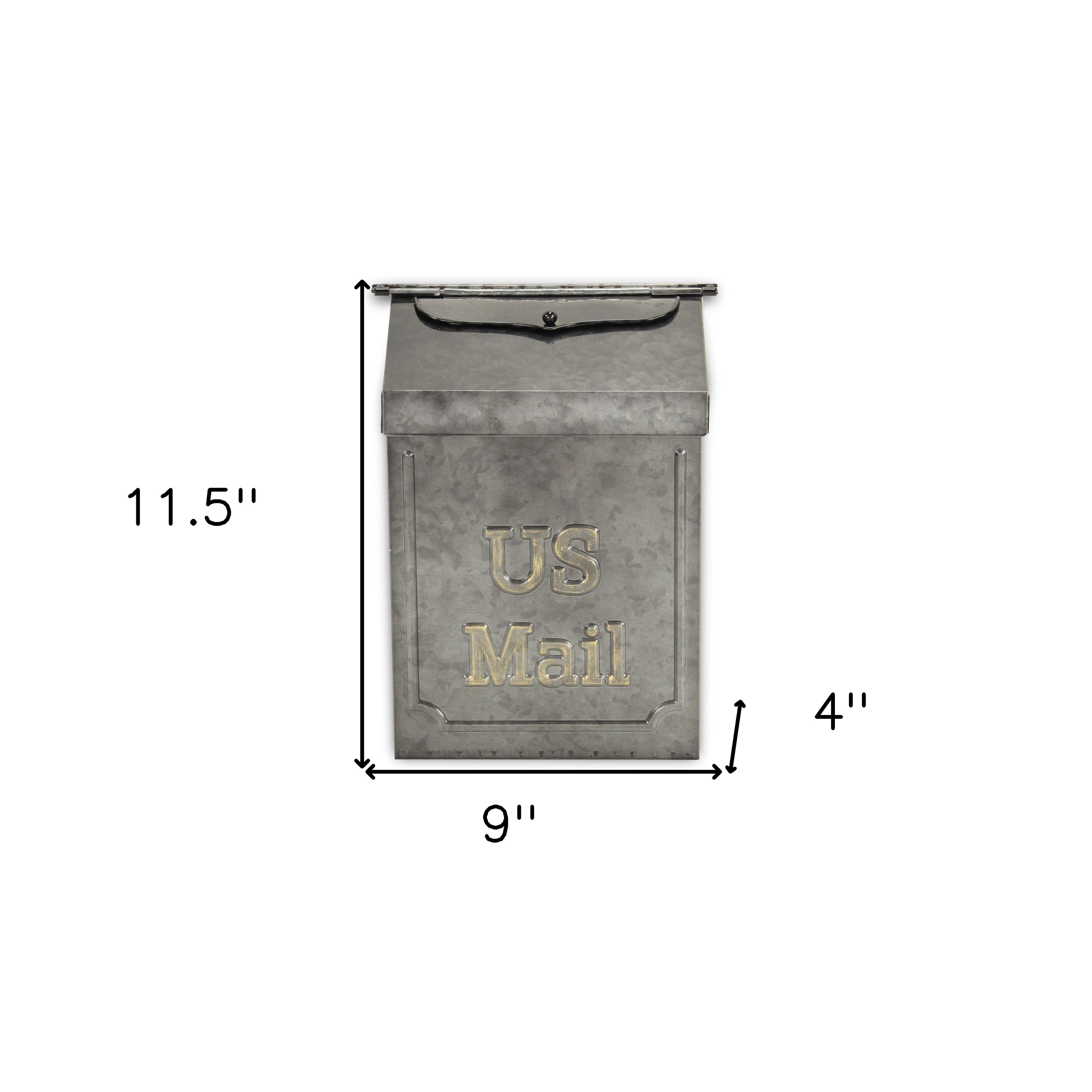 9" Gray Metal Paper Organizer With Lid