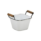 6" White Metal Bucket
