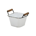 6" White Metal Bucket