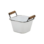 6" White Metal Bucket