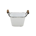 6" White Metal Bucket