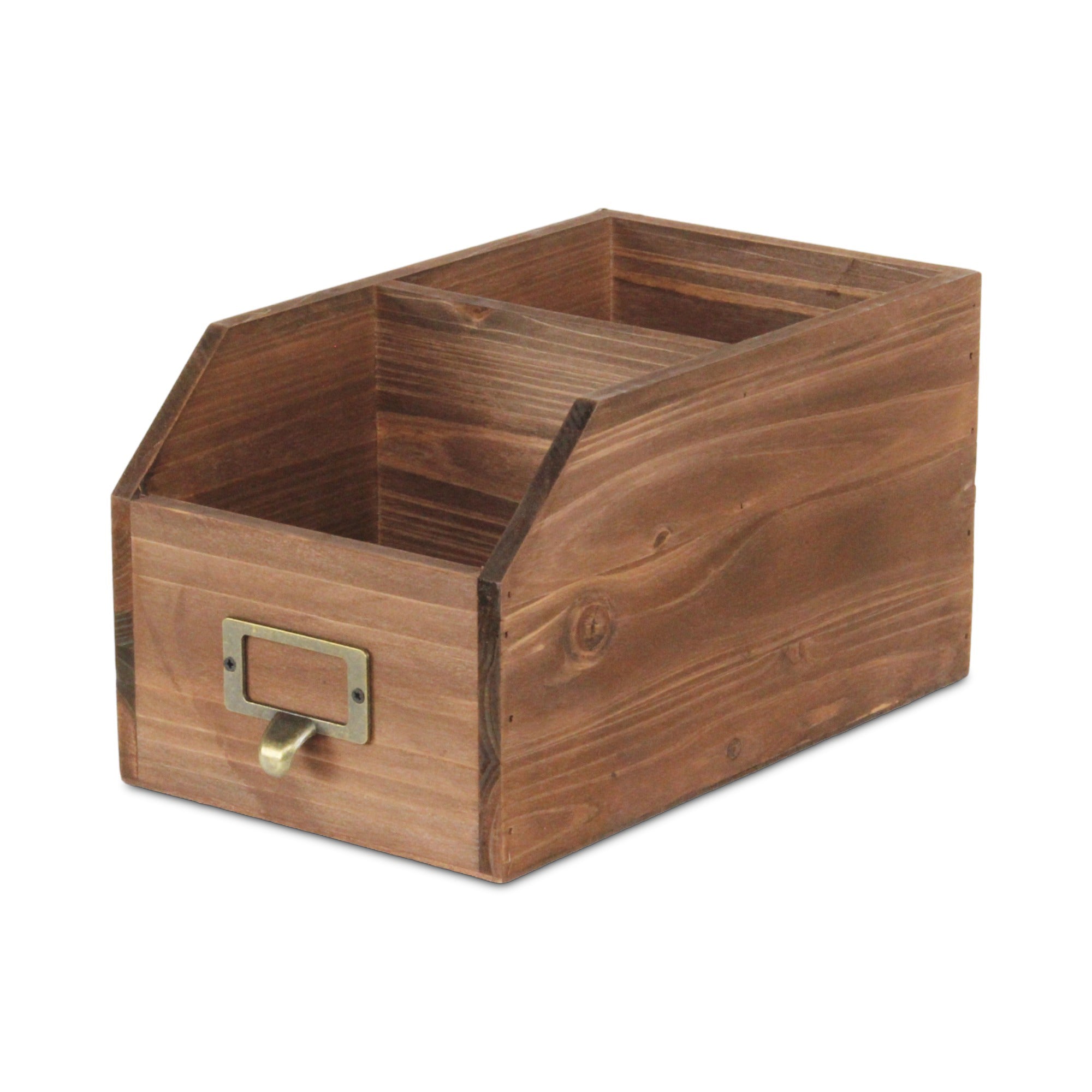 6" Brown Solid Wood Box