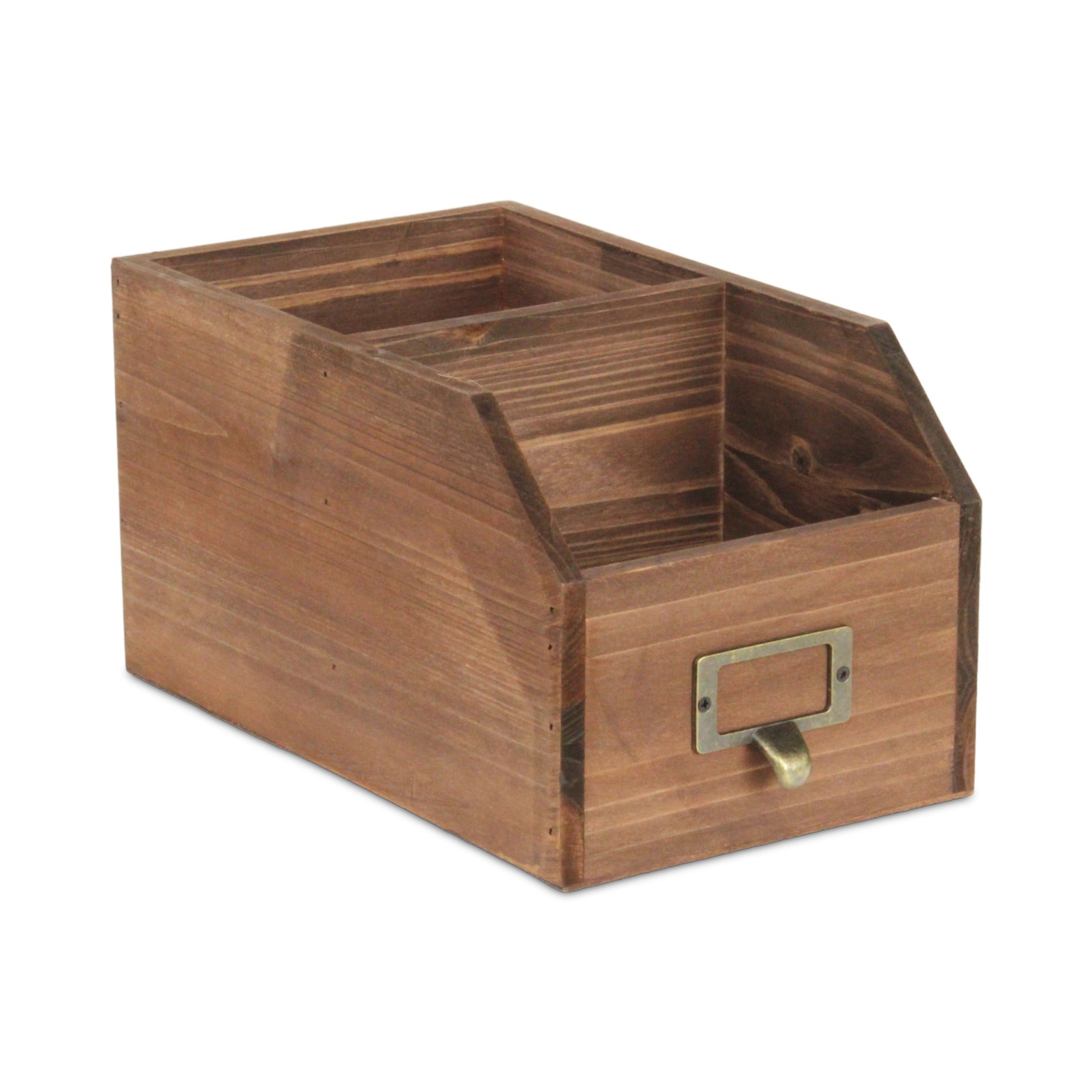 6" Brown Solid Wood Box