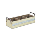 15" Antiqued White Solid Wood And Metal Box