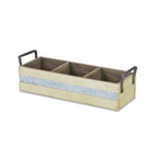 15" Antiqued White Solid Wood And Metal Box