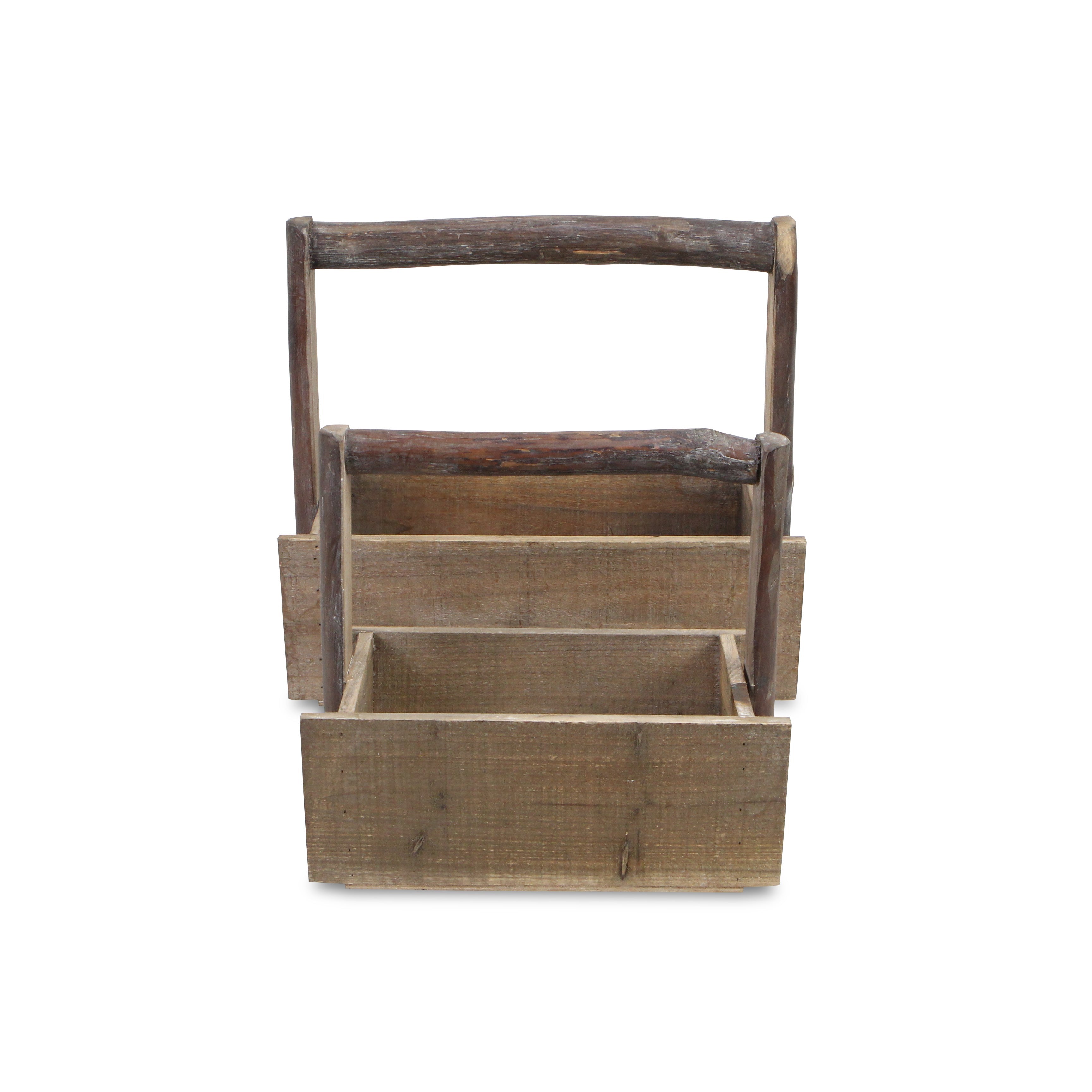 Set of Two Natural Solid Wood Cube or Bin