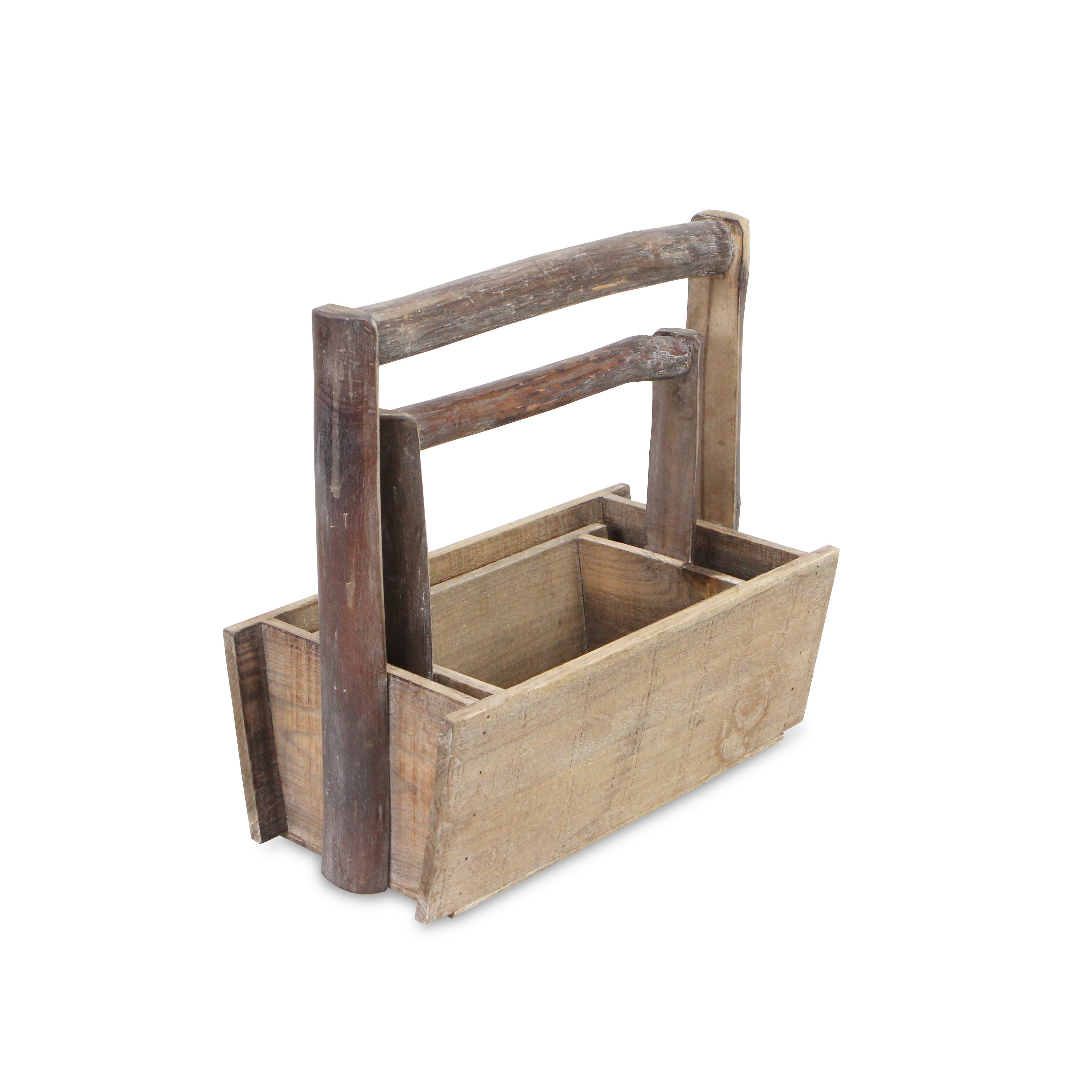 Set of Two Natural Solid Wood Cube or Bin