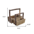 Set of Two Natural Solid Wood Cube or Bin